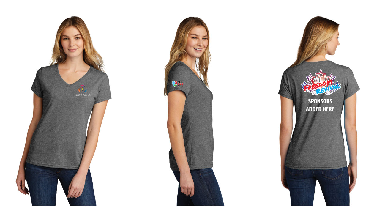 Port & Company ® Women's Tri-Blend V-Neck Tee - Image 2